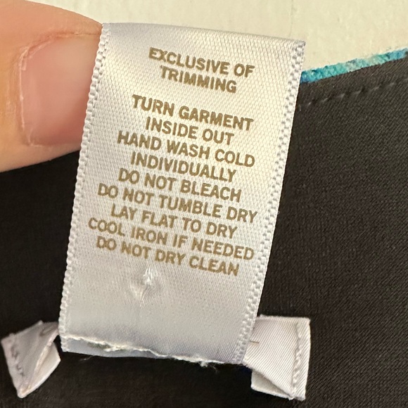 Cache Blue Zig Zag Print Faux Wrap Dress Size Medium - Picture 10 of 10